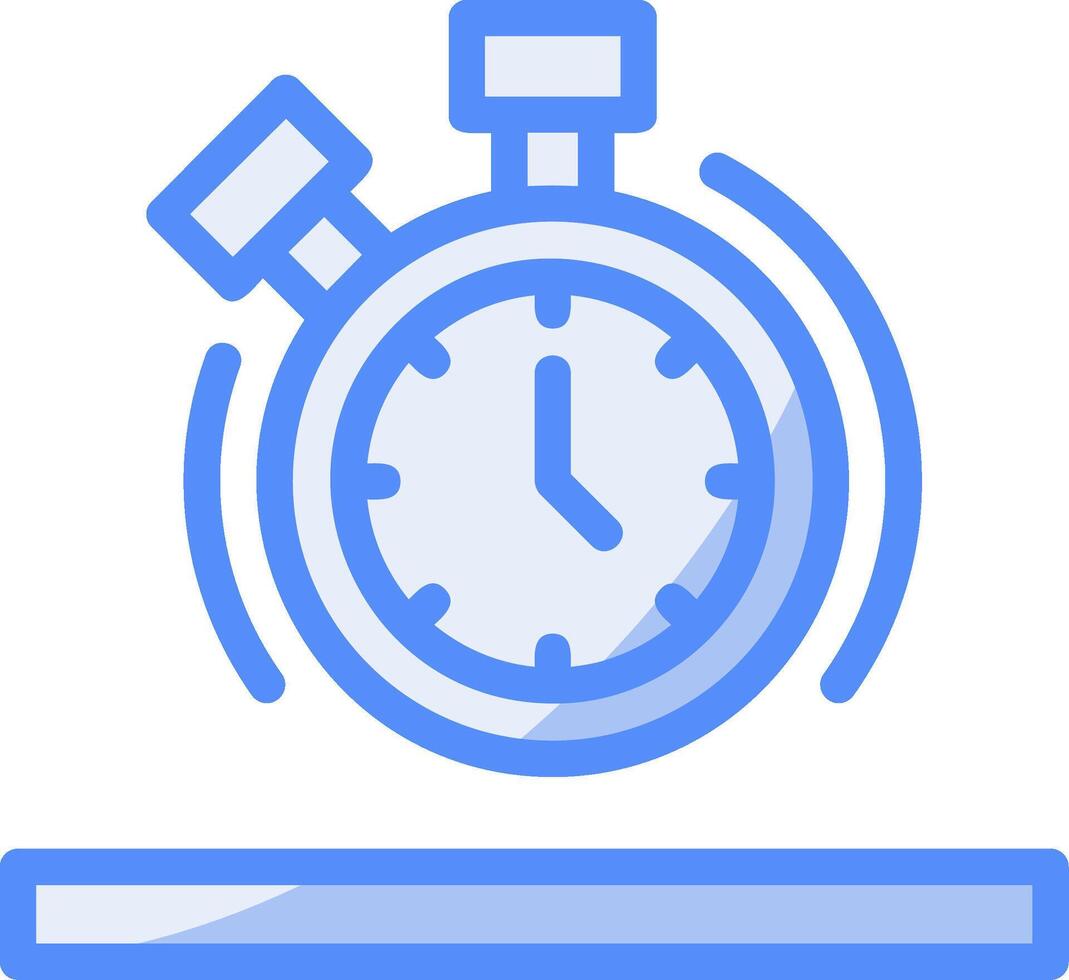 Stopwatch Line Filled Blue Icon vector