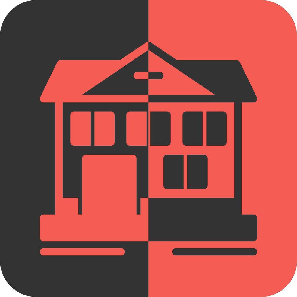 casa rojo inverso icono vector