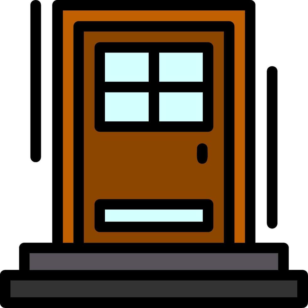 Front door Line Filled Icon vector
