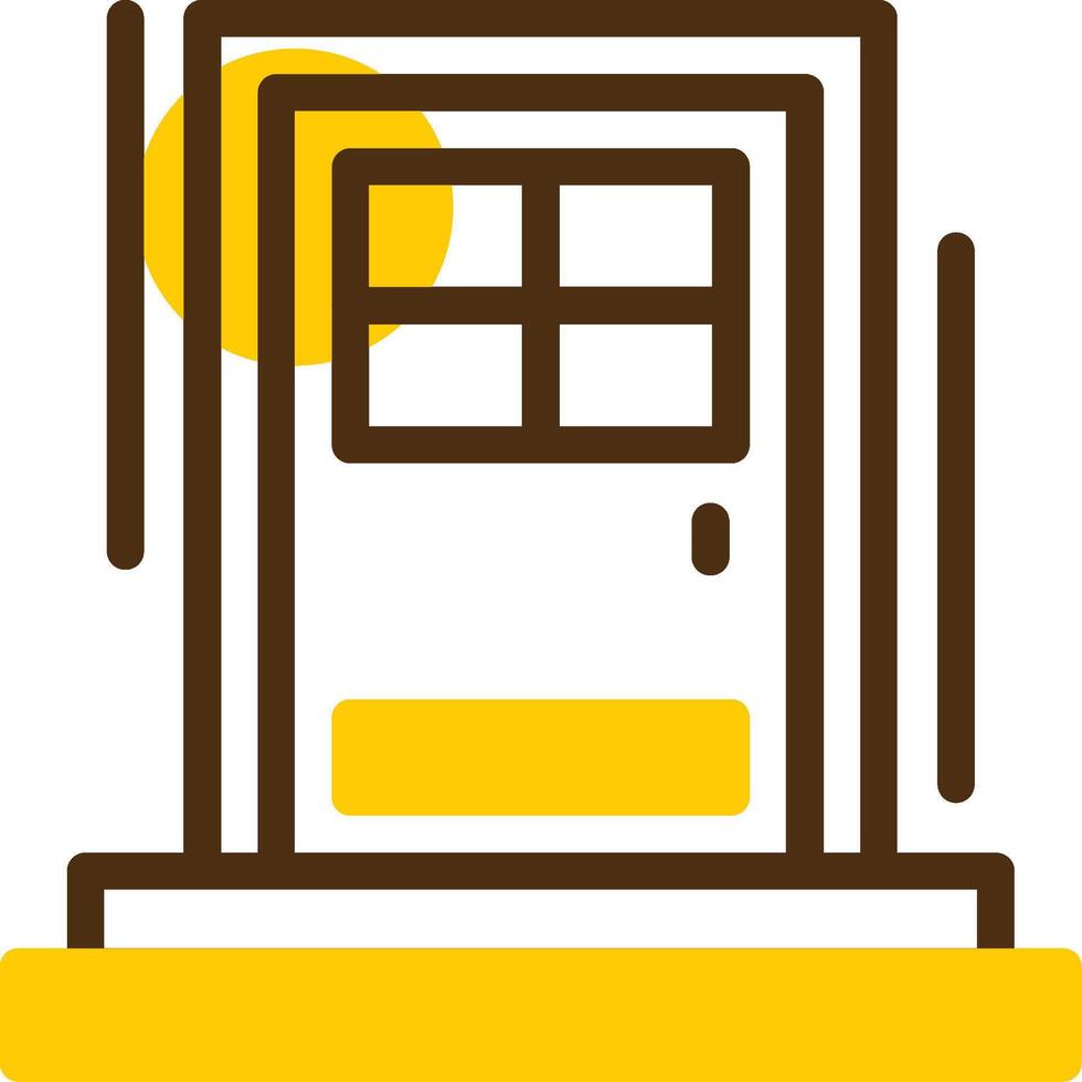 Front door Yellow Lieanr Circle Icon vector