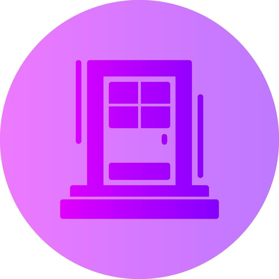 Front door Gradient Circle Icon vector