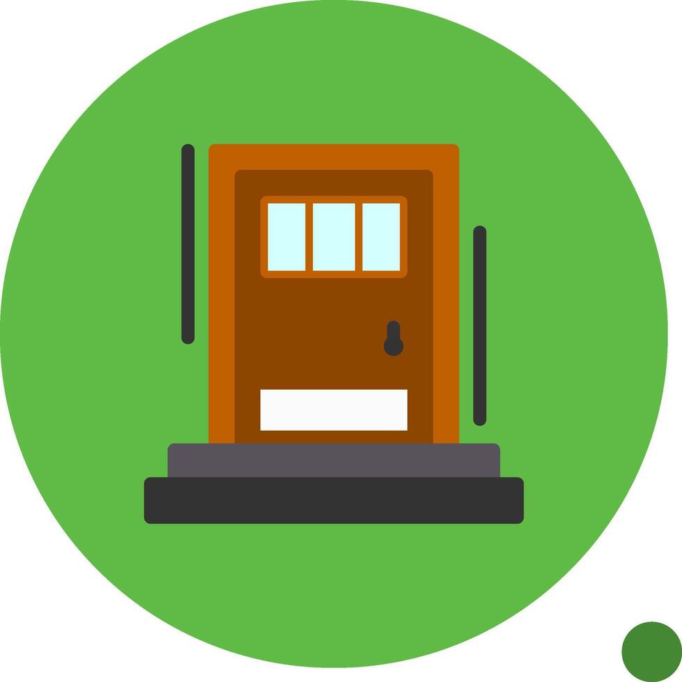 Back door Flat Shadow Icon vector