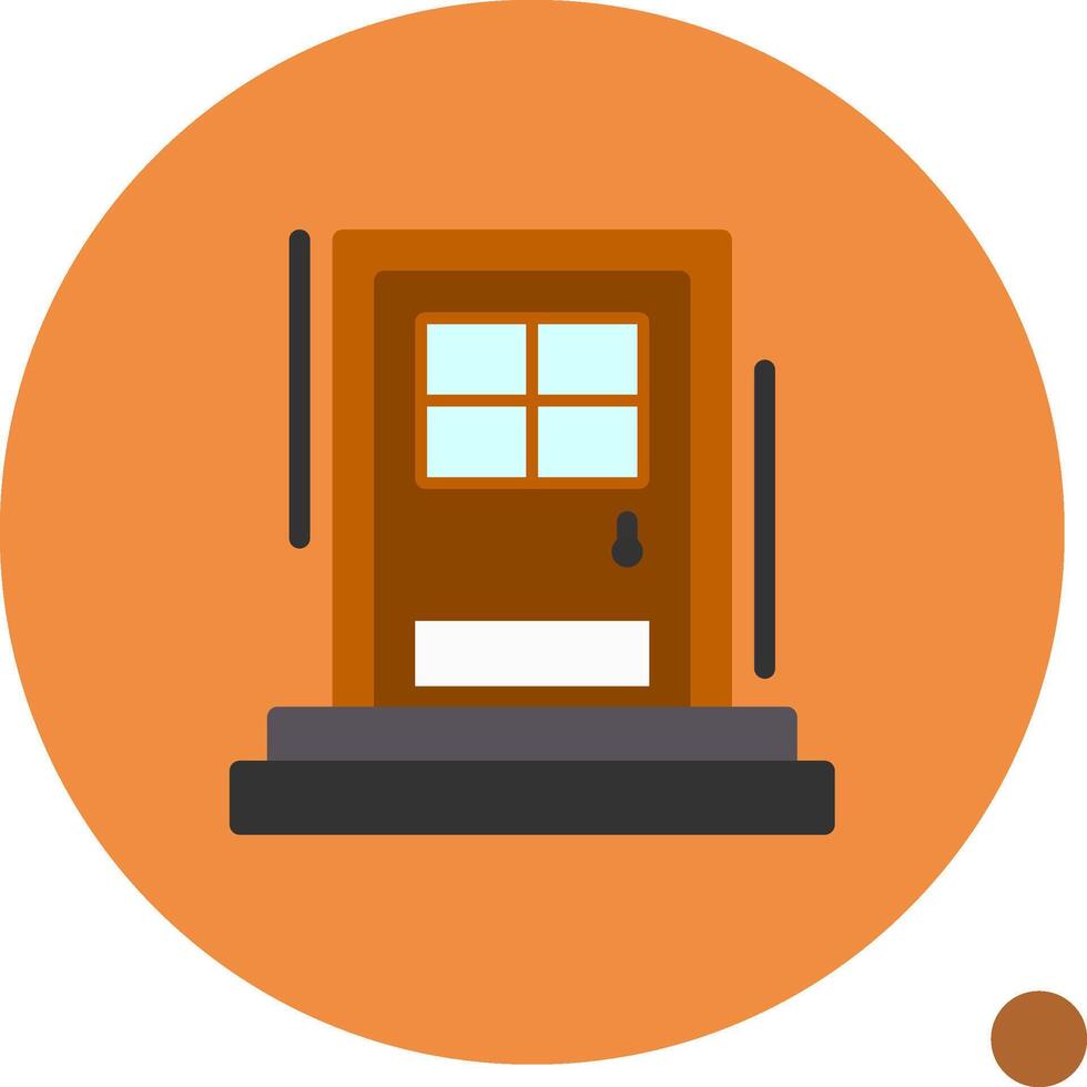 Front door Flat Shadow Icon vector