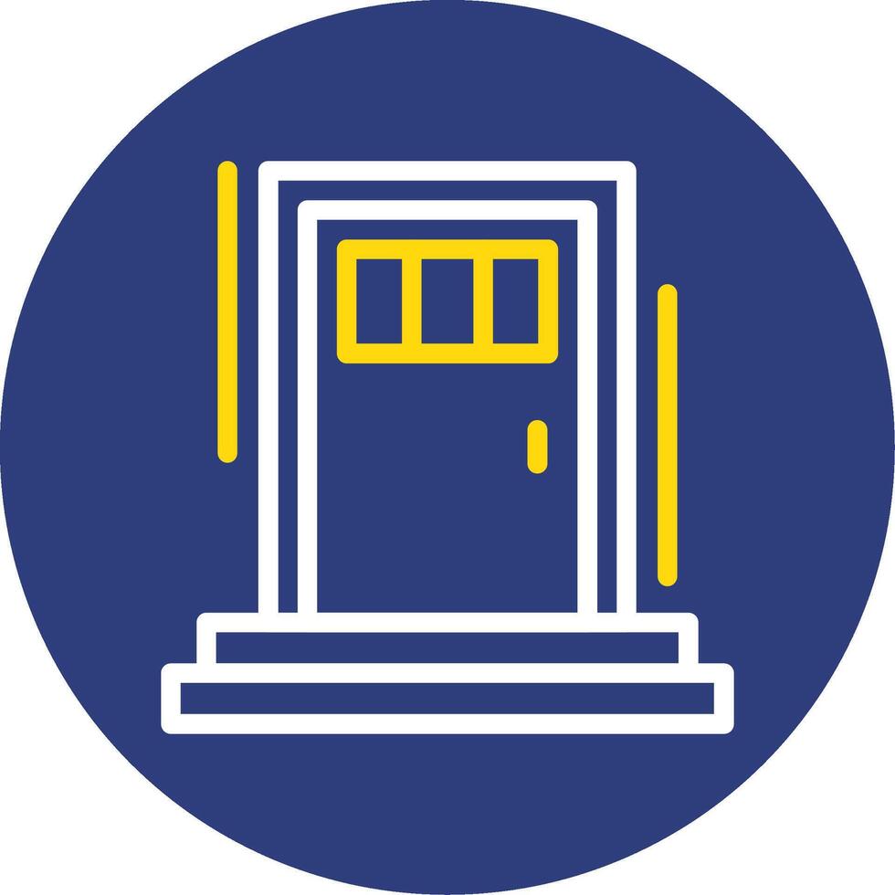 Back door Dual Line Circle Icon vector