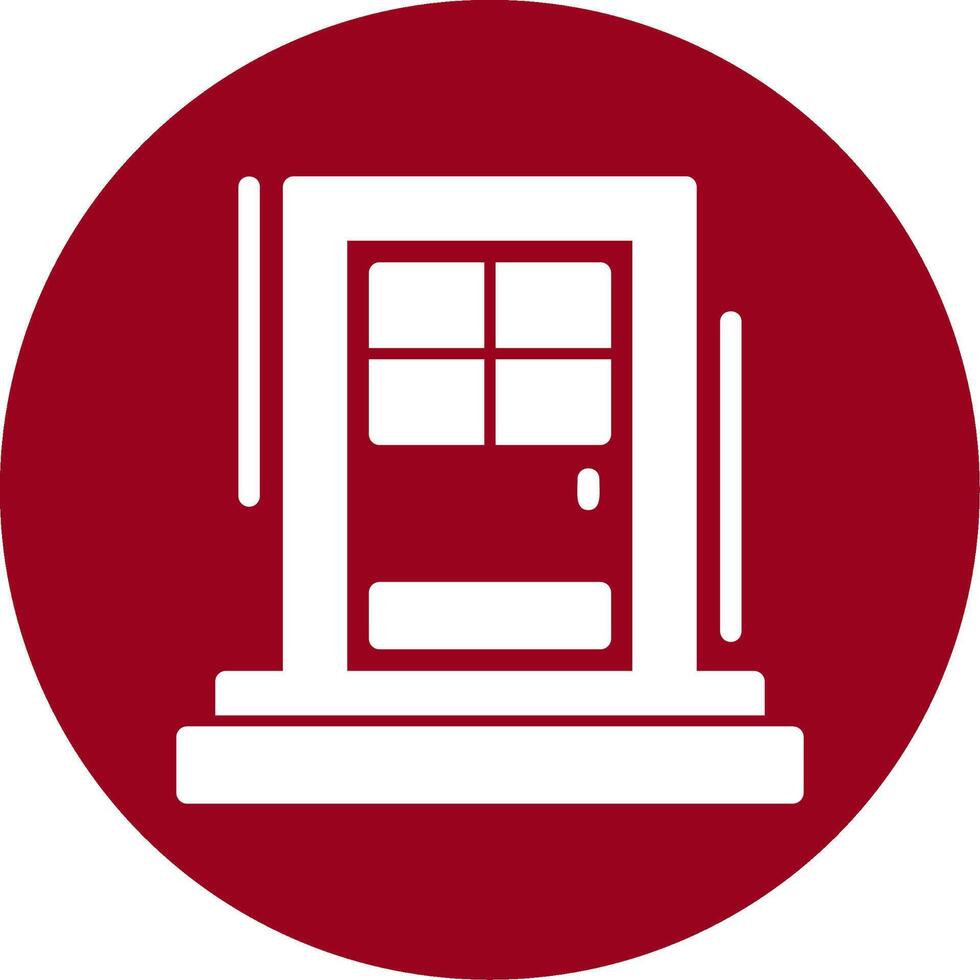 Front door Glyph Circle Icon vector