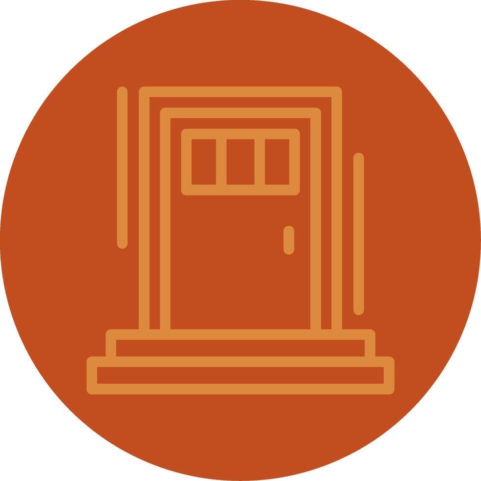Back door Line Multi color Icon vector