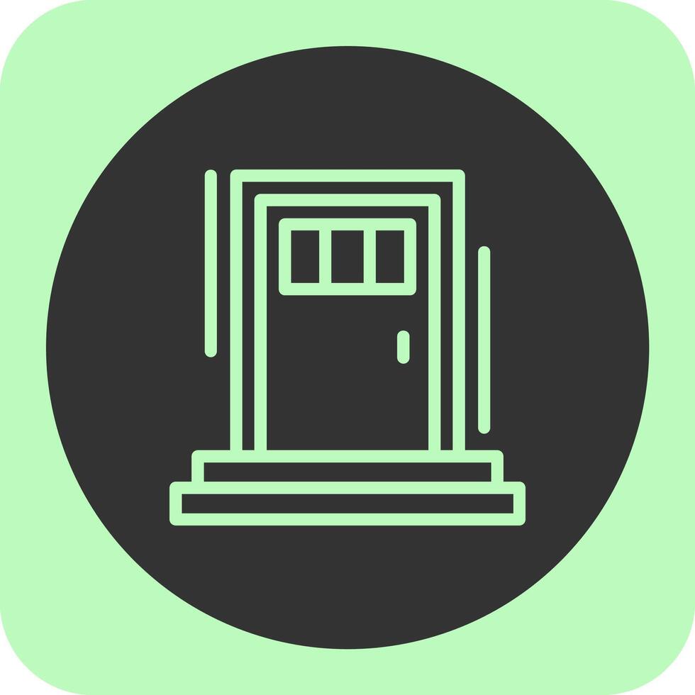 Back door Linear Round Icon vector