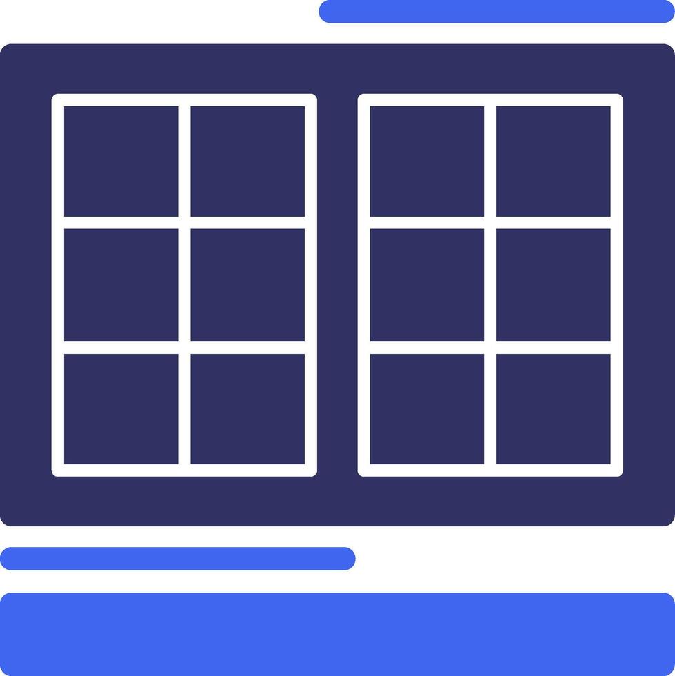 Window Solid Two Color Icon vector