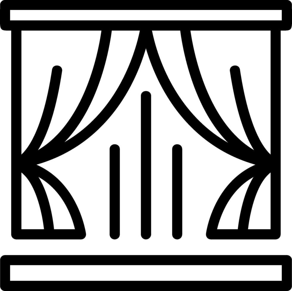 Curtains Line Icon vector