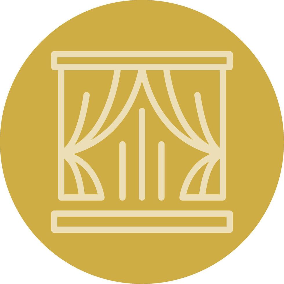 Curtains Line Multi color Icon vector