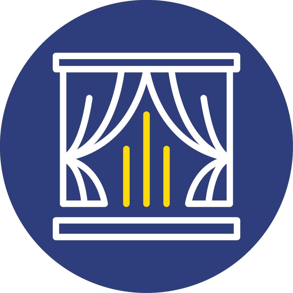 Curtains Dual Line Circle Icon vector