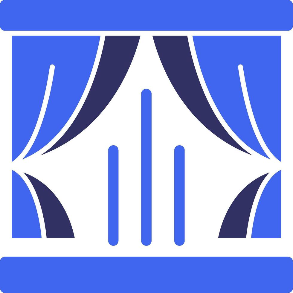 Curtains Solid Two Color Icon vector