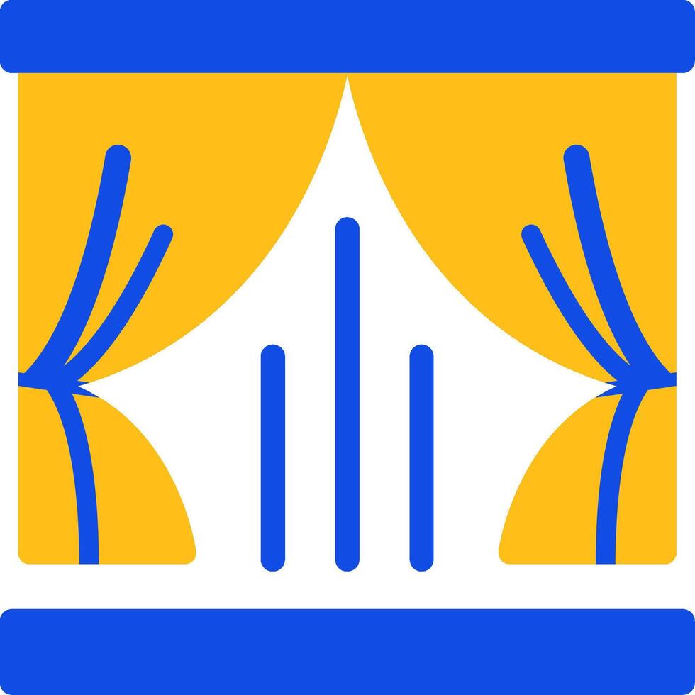 Curtains Flat Two Color Icon vector