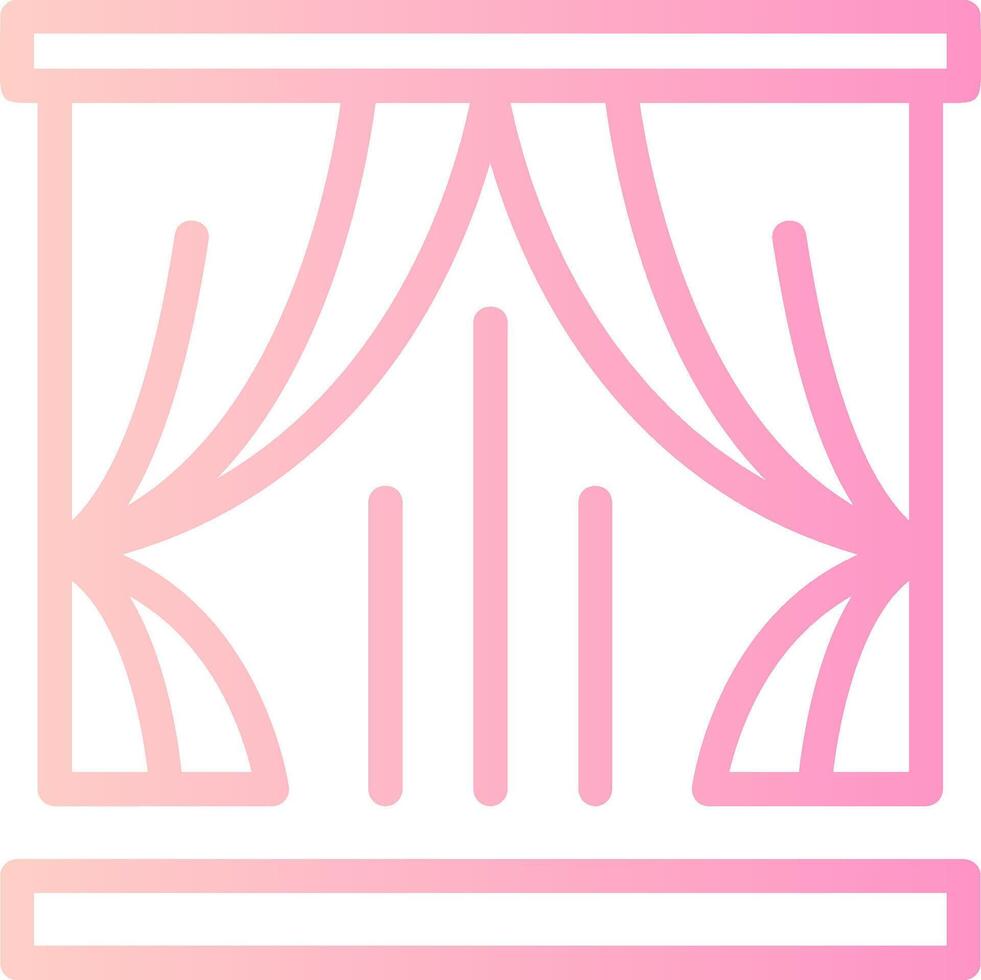 Curtains Linear Gradient Icon vector