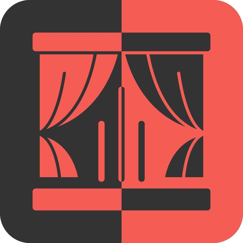Curtains Red Inverse Icon vector