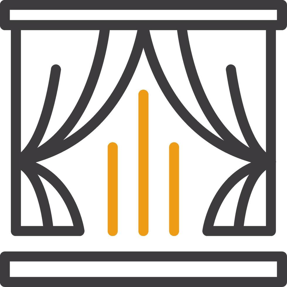 Curtains Line Two Color Icon vector