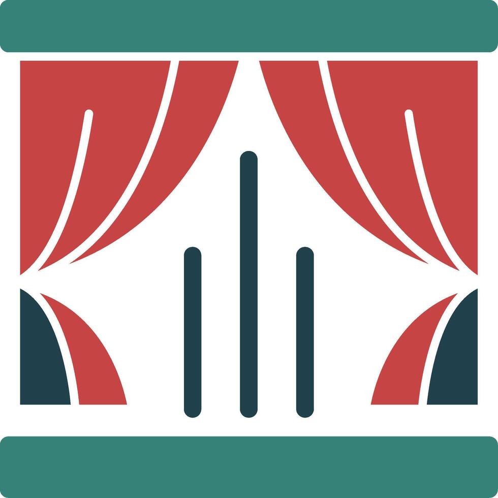 Curtains Glyph Two Color Icon vector