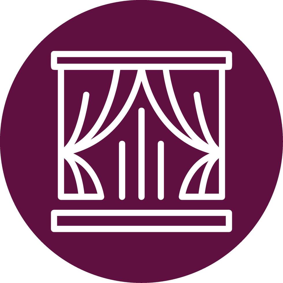 Curtains Outline Circle Icon vector