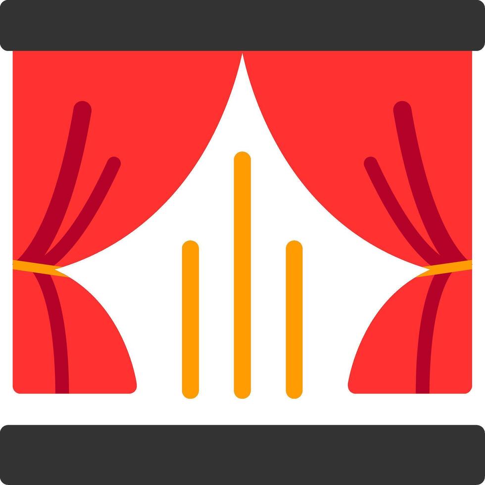 Curtains Flat Icon vector