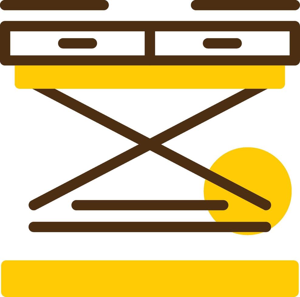 Table Yellow Lieanr Circle Icon vector