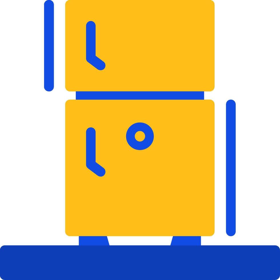 refrigerador plano dos color icono vector