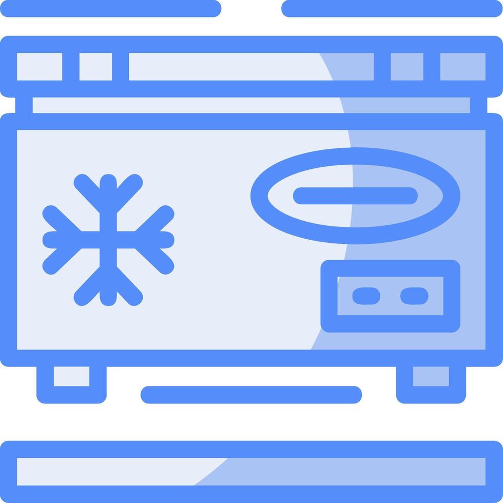 Freezer Line Filled Blue Icon vector