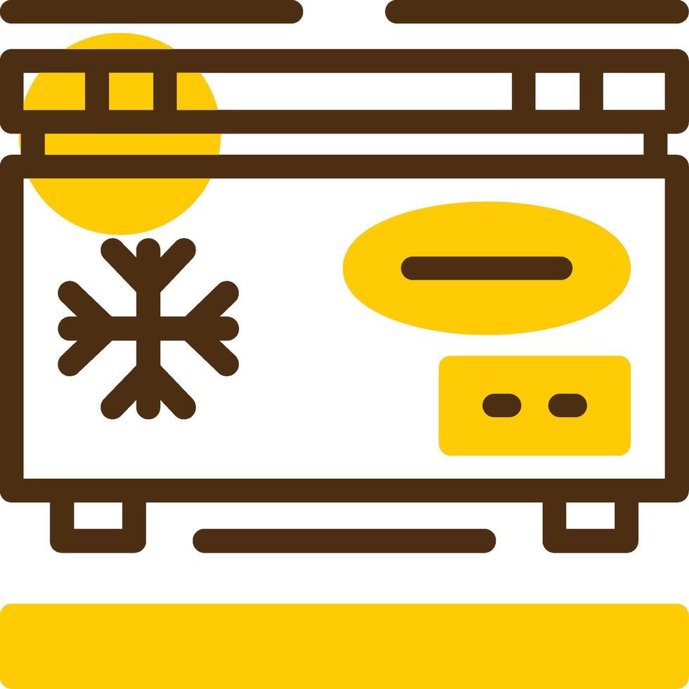 Freezer Yellow Lieanr Circle Icon vector