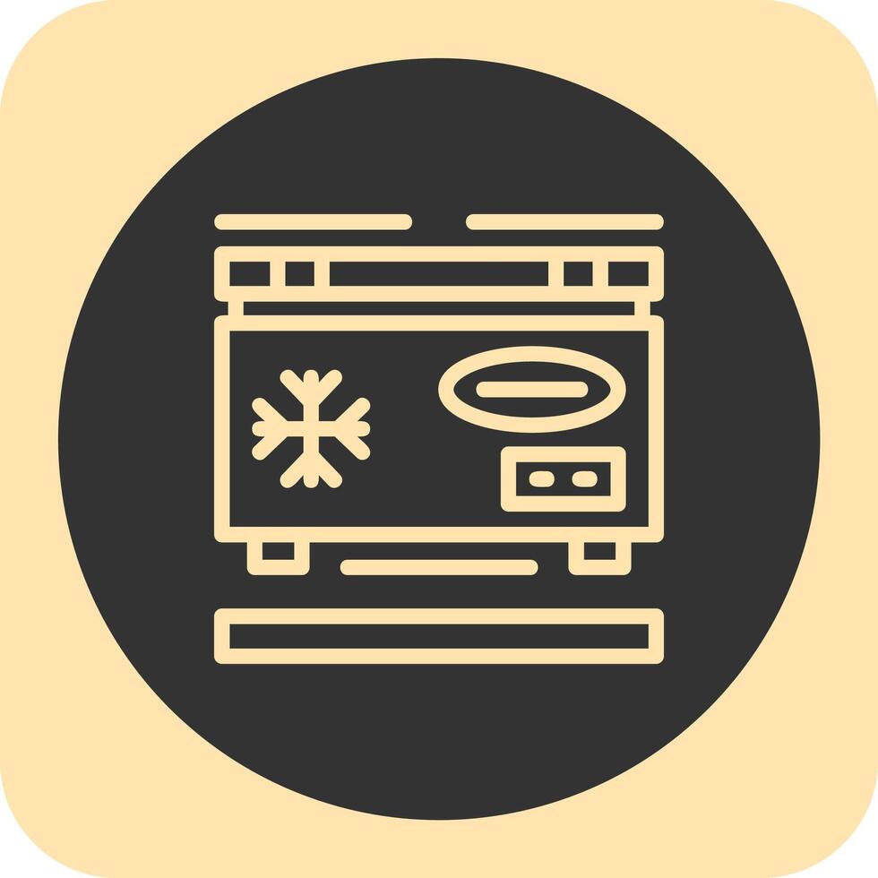 Freezer Linear Round Icon vector