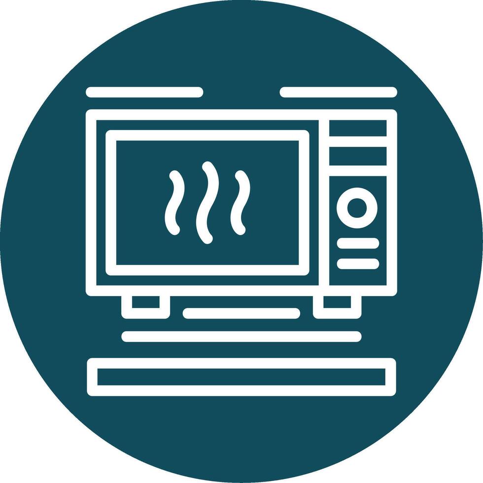 Microwave Outline Circle Icon vector