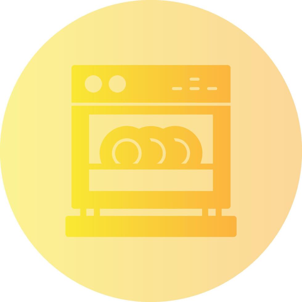 Dishwasher Gradient Circle Icon vector