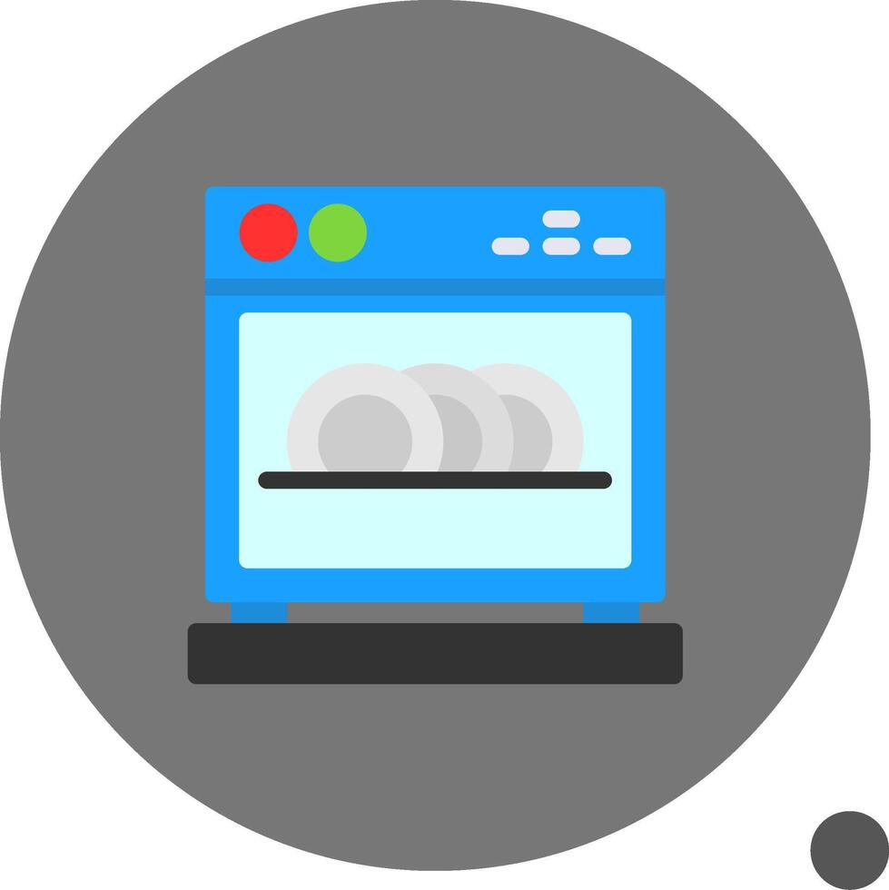 Dishwasher Flat Shadow Icon vector