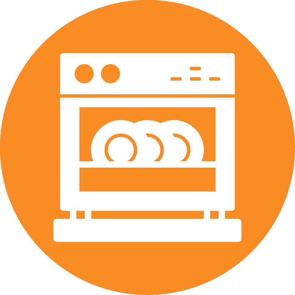 Dishwasher Glyph Circle Icon vector