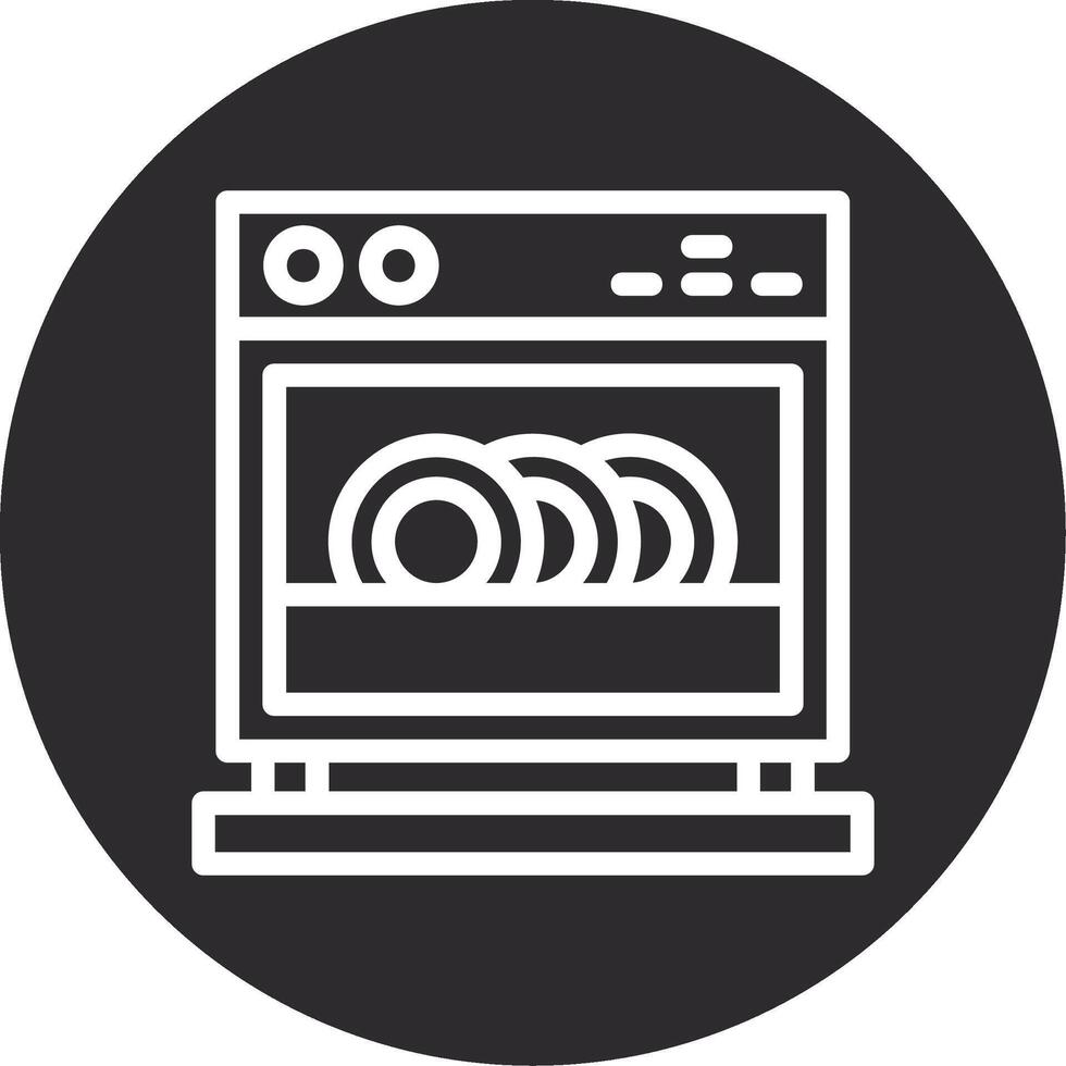 Dishwasher Inverted Icon vector