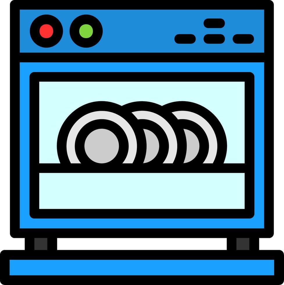 Dishwasher Line Filled Icon vector