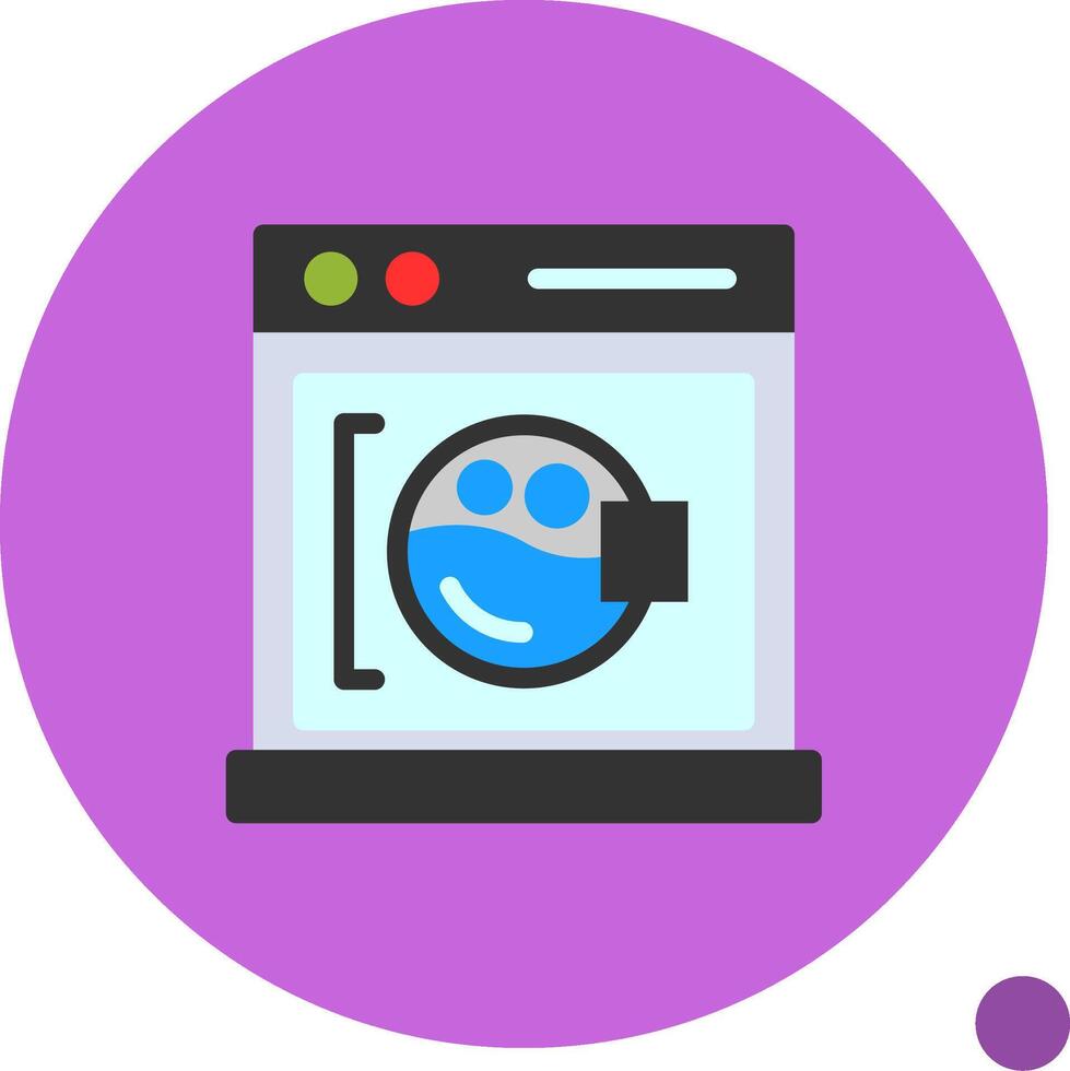 Washing machine Flat Shadow Icon vector