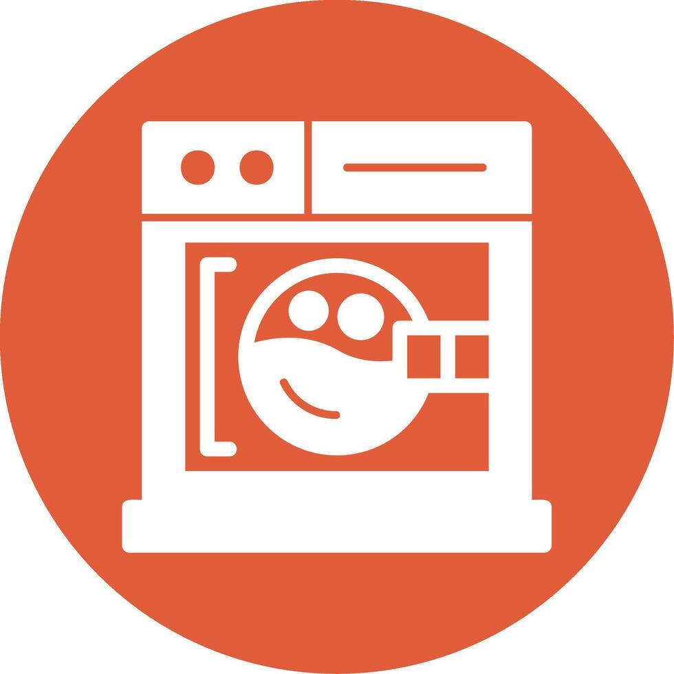 Washing machine Glyph Circle Icon vector