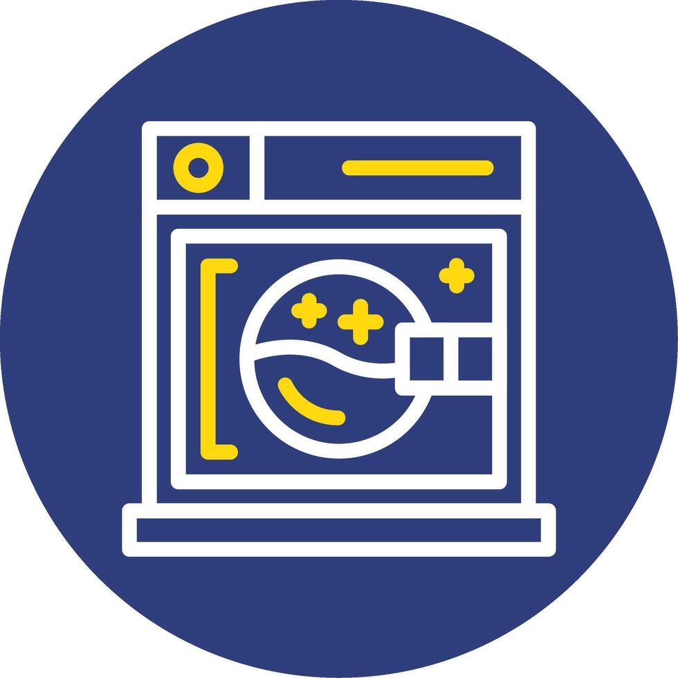 Dryer Dual Line Circle Icon vector