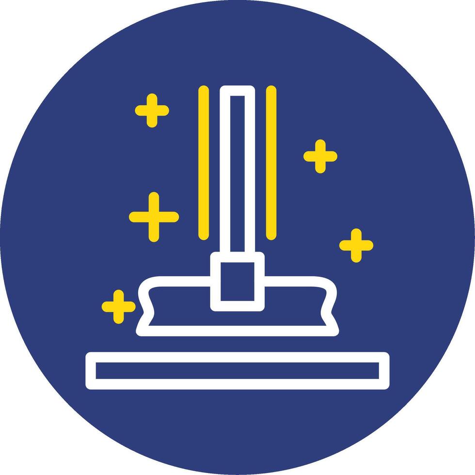 Mop Dual Line Circle Icon vector