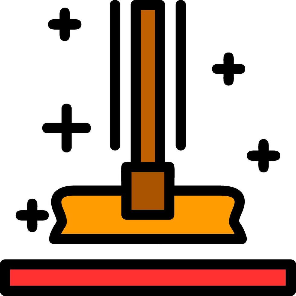 Mop Line Filled Icon vector