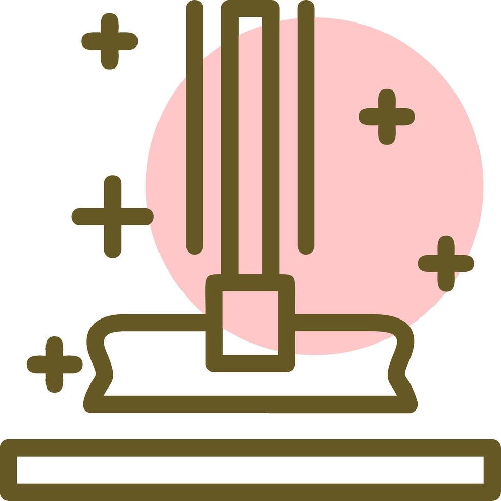 Mop Linear Circle Icon vector