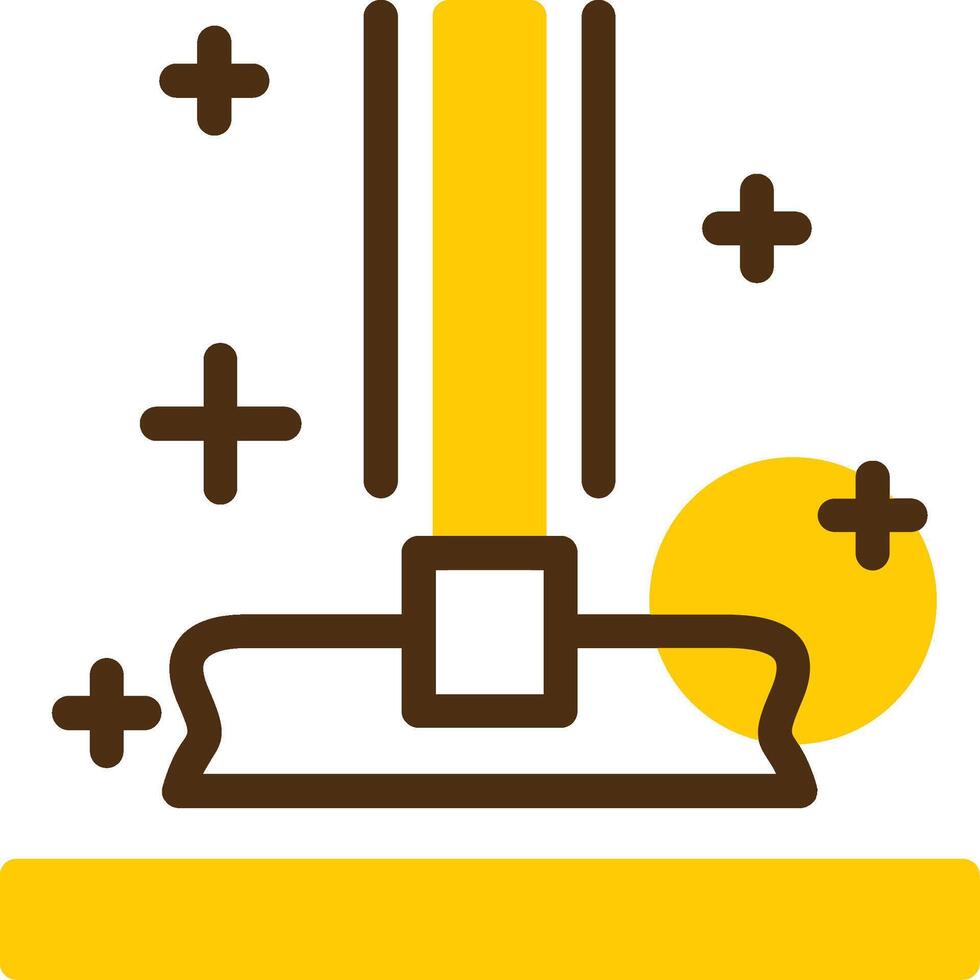 Mop Yellow Lieanr Circle Icon vector