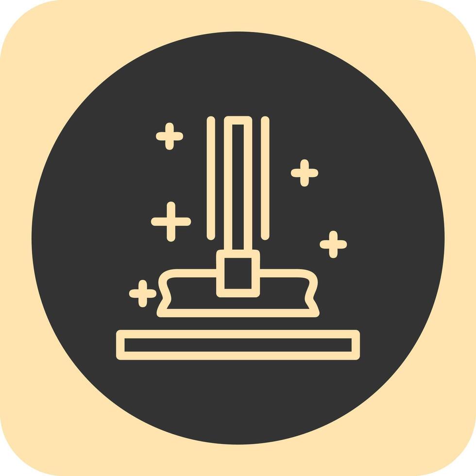 Mop Linear Round Icon vector