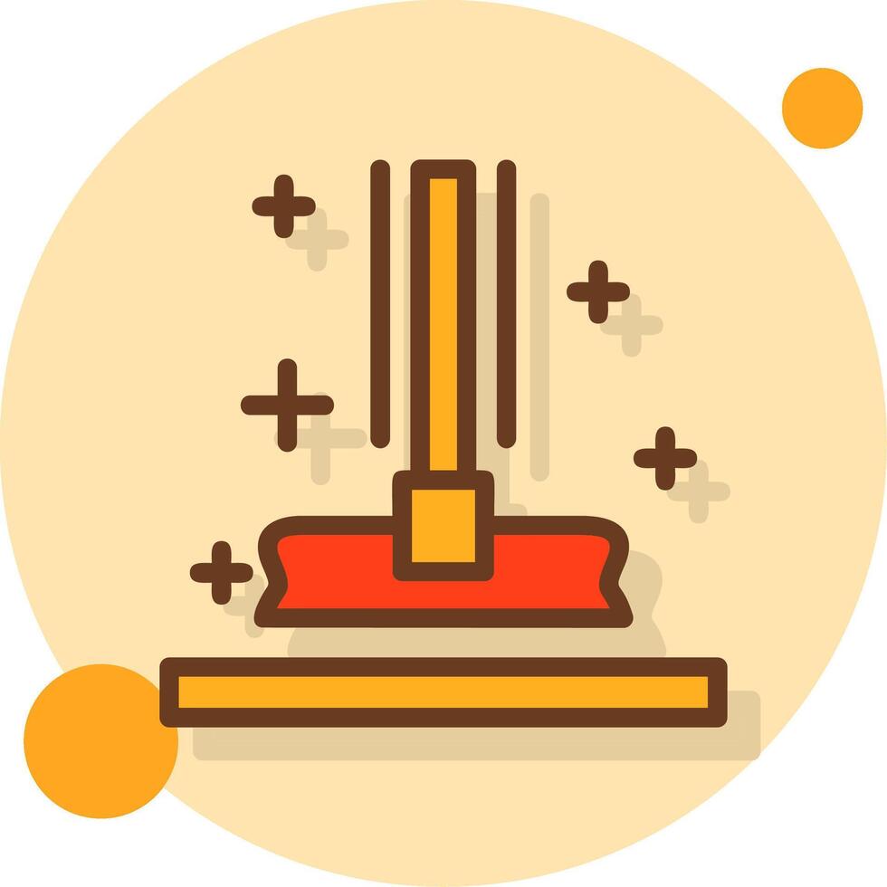 Mop Filled Shadow Circle Icon vector