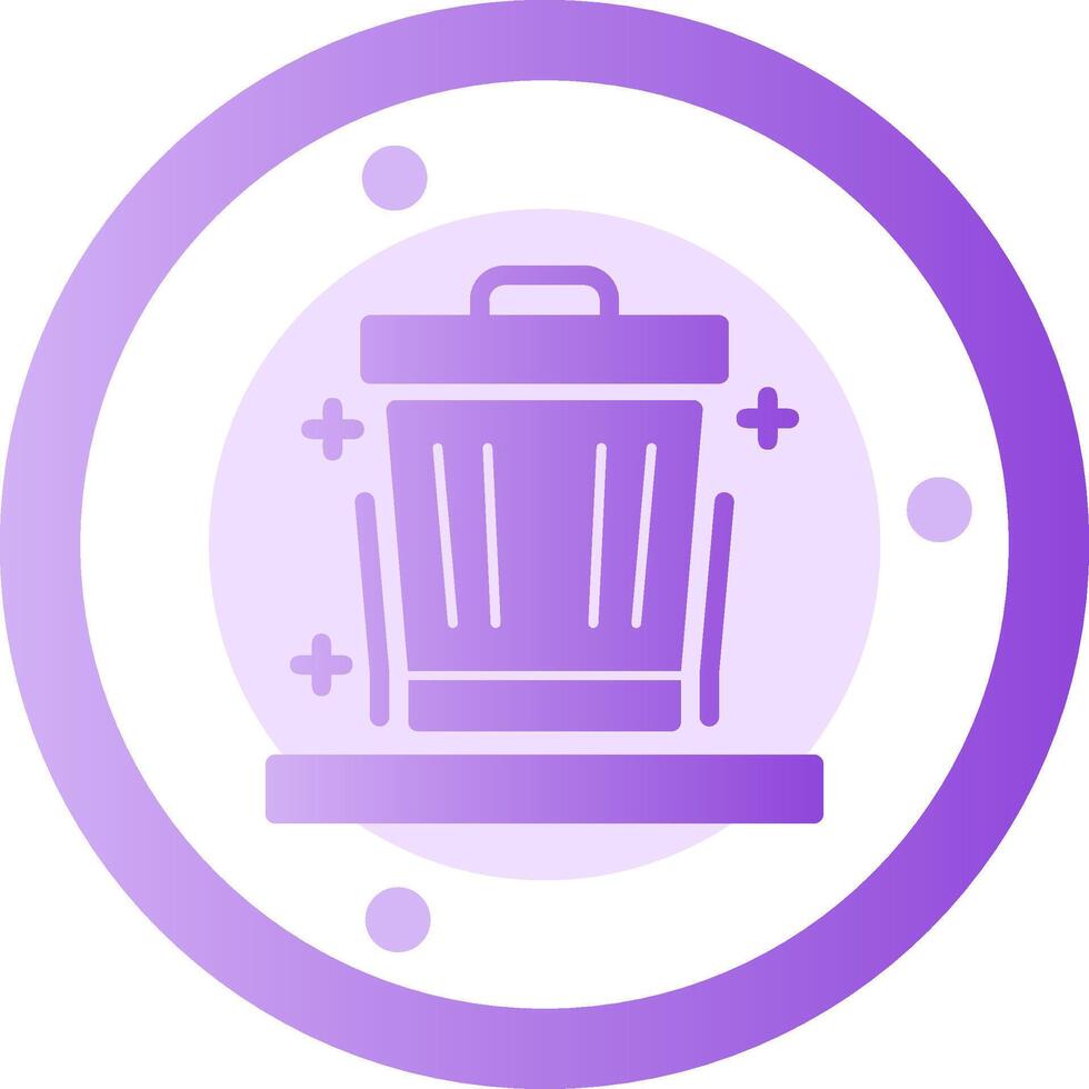 basura lata glifo degradado icono vector