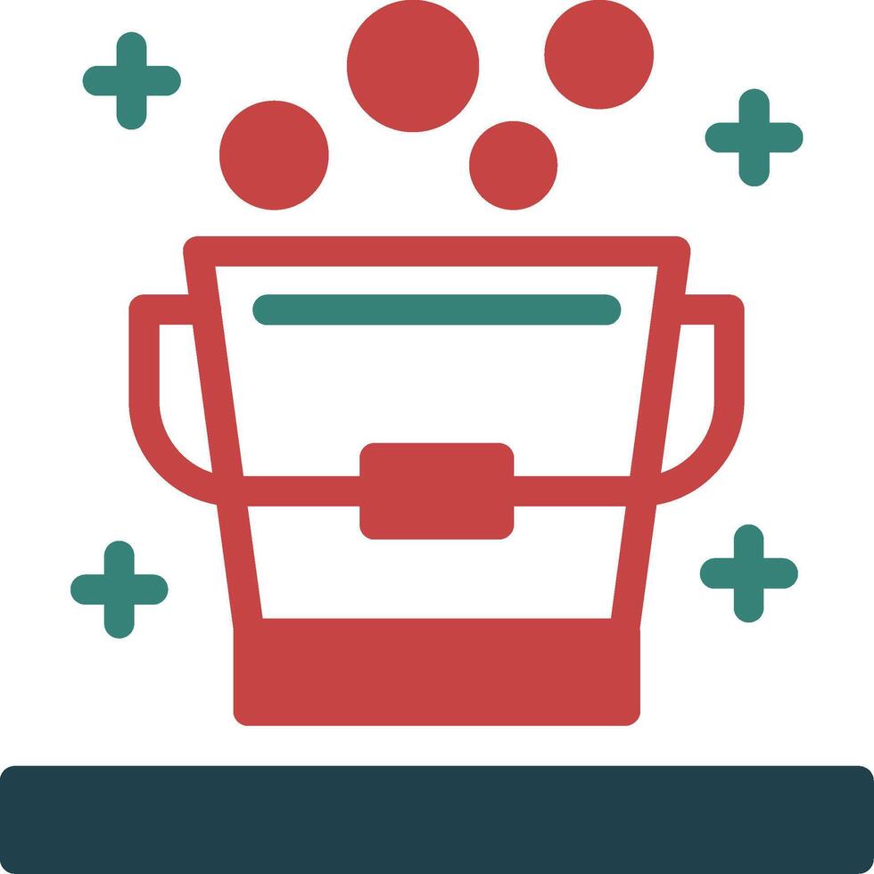 Bucket Glyph Two Color Icon vector