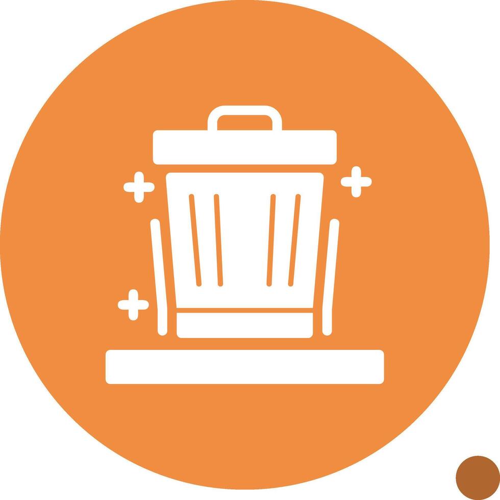 basura lata glifo sombra icono vector