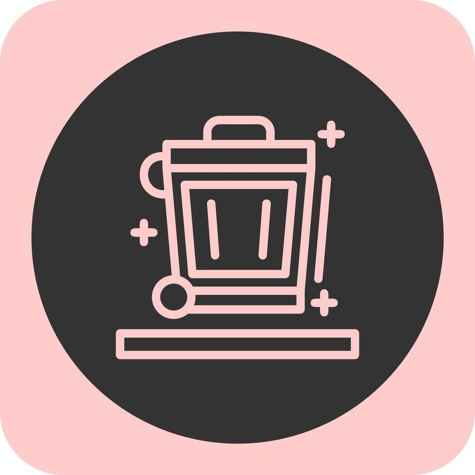 Recycling bin Linear Round Icon vector