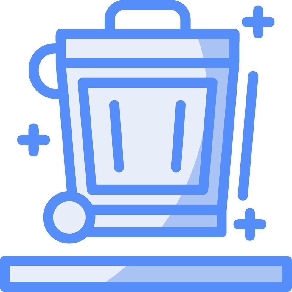 Recycling bin Line Filled Blue Icon vector