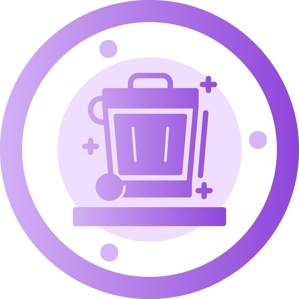 icono de gradiente de glifo de papelera de reciclaje vector