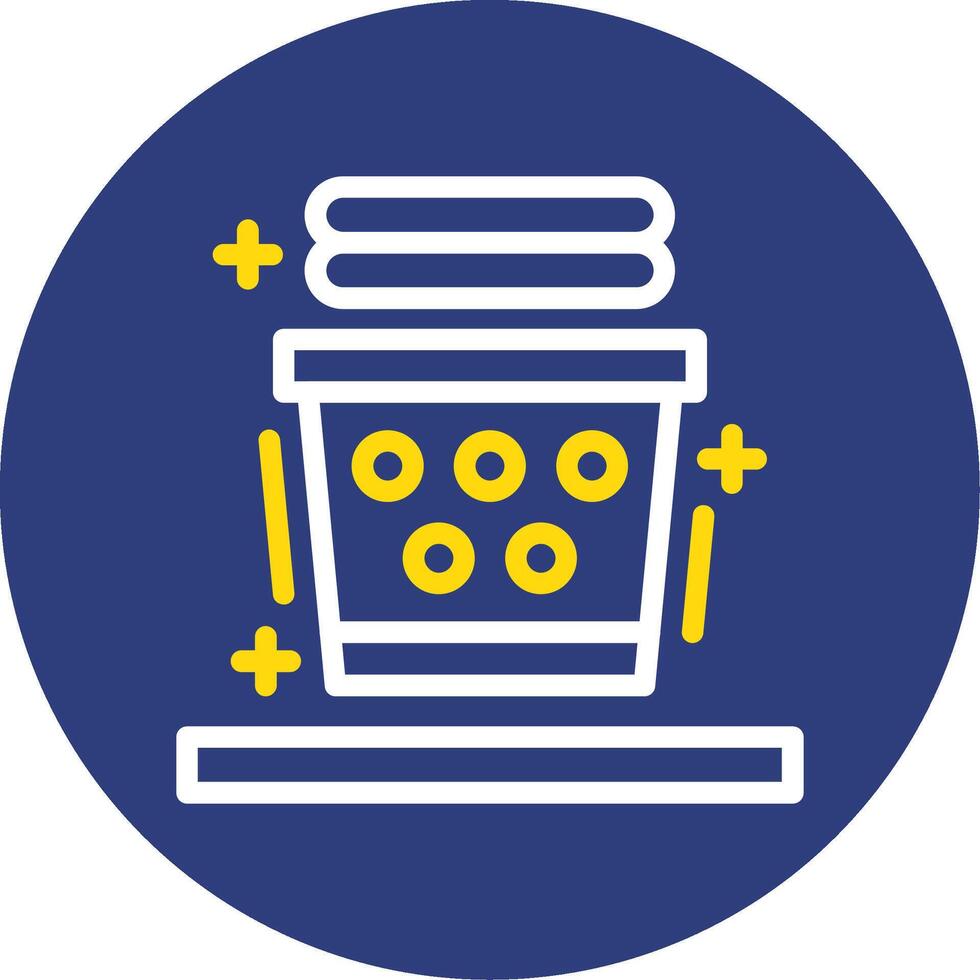 Laundry basket Dual Line Circle Icon vector